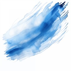 Blue paint brush strokes in watercolor