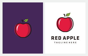 Red Apple Fruit Red logo design vector icon inspiration