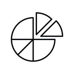 pie chart icon with white background vector stock illustration