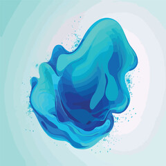 Blue fluid blob for card background. Azure liquid s