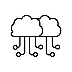 cloud computing icon with white background vector stock illustration