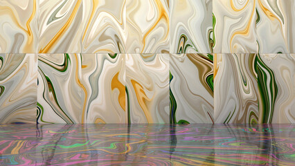 Conceptual Tiled Interior (3D Illustration)