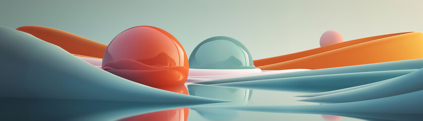 3D tranquility Fantastic shapes and minimal design illustrate the mental clarity gained from a break in the digital world