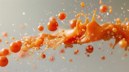 A ketchup splash morphing into iconic food shapes, playful imagination