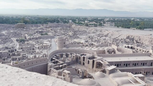 Top view over Bam Citadel, Iran: Bam Citadel wide view