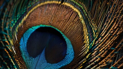 Close-up of a peacock feather  AI generated illustration