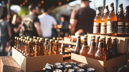 Craft Beer and Brewery Delivery Detailed photographs of craft beer and brewery delivery services highlighting artisanal brews bAI generated illustration