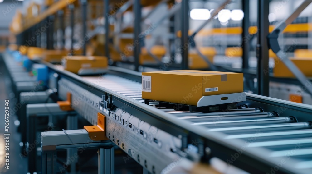 Aufkleber fulfillment automation detailed captures of automated fulfillment processes showcasing conveyor belt