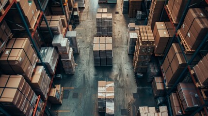 Fulfillment Centers Professional captures of fulfillment centers and warehouses showcasing the organized chaos of logistics opeAI generated illustration