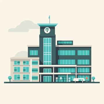 City hospital building. Medical center icon. Vector