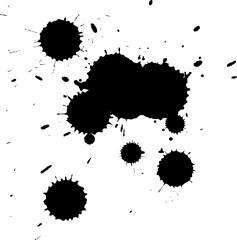 black ink brush dropped splash splatter grunge graphic element