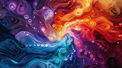 Elegant swirling colors abstract, soothing palette, vibrant dot Digital art