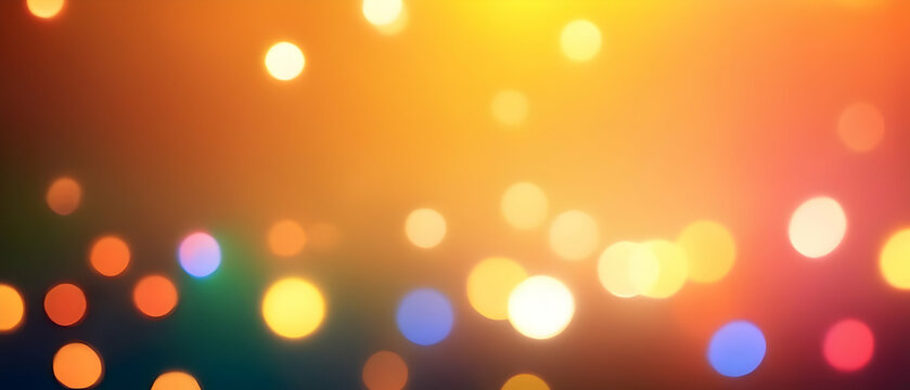 Abstract bokeh background, colorful glowing lights in bright sunlight