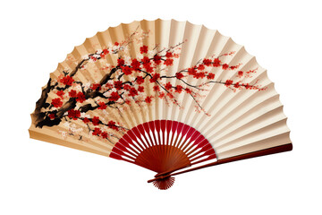 Folding fan isolated on the transparent background