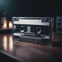 Photo of an old audio cassette on a table