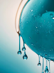 Water flows from a turquoise ball