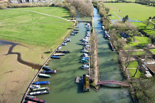 Aerial View of River Thames at Oxford City of England UK