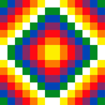 Bandera Wipala con forma de Chakana