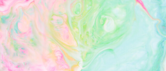 Abstract Colorful Fluid Art Background on Liquid Surface