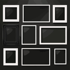 Empty photo collage template of 10 parts. Vector po