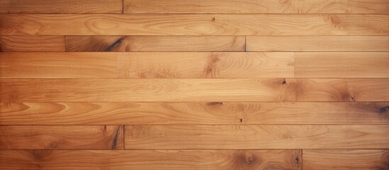 Capturing a detailed view of a wooden floor exhibiting a rich brown stain - obrazy, fototapety, plakaty