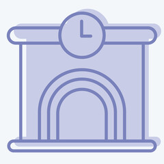 Icon Railway Station. suitable for education symbol. two tone style. simple design editable. design template vector. simple illustration