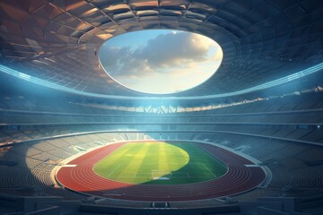 Futuristic football stadium