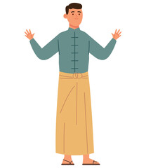 myanmar man costume