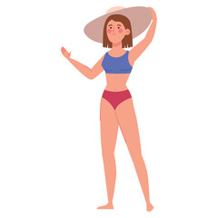 summer party woman with hat