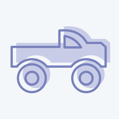 Icon Monster Car. suitable for Automotive symbol. two tone style. simple design editable. design template vector. simple illustration