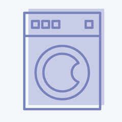 Icon Washing Machine. related to Laundry symbol. two tone style. simple design editable. simple illustration, good for prints