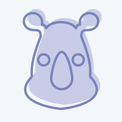 Icon Rhino. related to Animal Head symbol. two tone style. simple design editable. simple illustration. cute. education