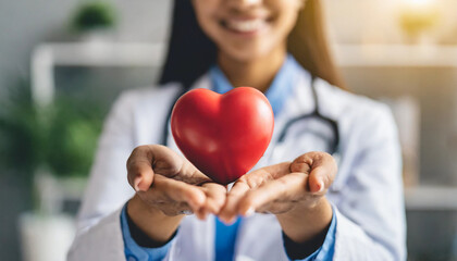 cardiologist holding heart figurine, symbolizing care and expertise in healthcare