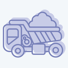 Icon Dump Truck. related to Construction Vehicles symbol. two tone style. simple design editable. simple illustration
