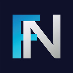 Abstract FN letter logo design template. Vector Logo Illustration.