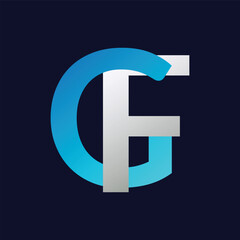 GF Letter logo design vector template.