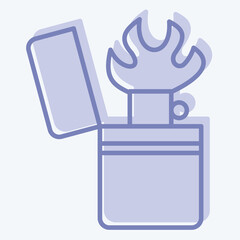 Icon Pyromania. related to Addiction Dictionary symbol. two tone style. simple design editable. simple illustration