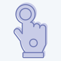 Icon Wired Glove. related to 3D Visualization symbol. two tone style. simple design editable. simple illustration