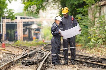 Railway technicians and engineers, Working on the train tracks at train station