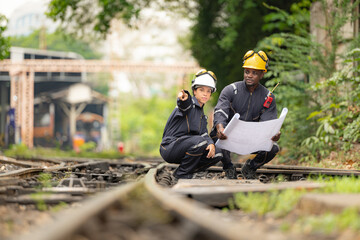 Railway technicians and engineers, Working on the train tracks at train station