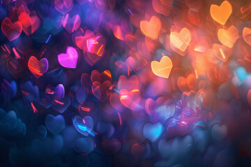 Colorful heart shaped light background