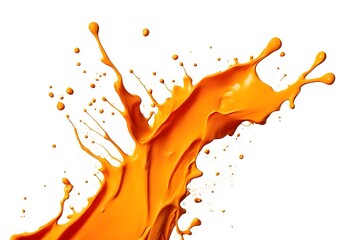 Orange splash of paint on a white background