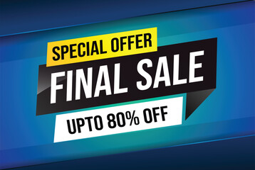 Special offer final sale tag. Banner design template for marketing. Special offer promotion or retail. background banner modern graphic design for store shop, online store, website, landing page