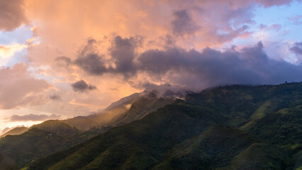sunset in the mountains