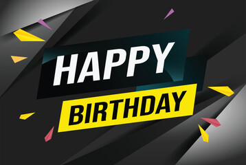 happy birthday word concept vector illustration with lines modern futuristic 3d style for landing page template web mobile app poster banner flyer background gift card coupon label wallpaper

