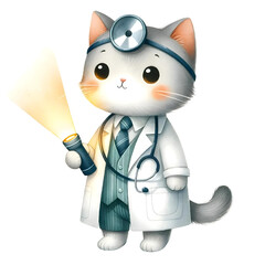 clinics pharmacies set dog veterinary watercolor parrot illustration cat design hospitals doctor medical hamster animals design clothes collection