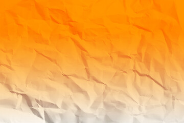 gradient highlights orange crumpled Abstract red soft background with gradient highlights. scattered overlay of crumpled papers. Top view of orange  crumpled paper texture backgroundwrinkled
