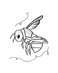Bee Sketch B&W