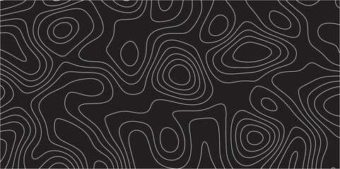 Black and white abstract background Abstracts Topographic map and white lines, contour background, Vector contour topographic map background. Topography Animation Motion. Slowly moving colorful lines.
