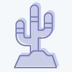Icon Cactus. related to American Indigenous symbol. two tone style. simple design editable. simple illustration